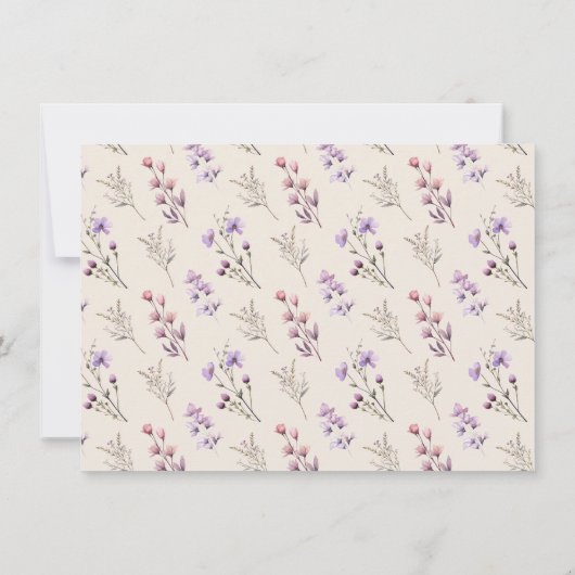 Moderne Wildflower Beige Bruiloft Flat Save The Date (Achterkant)