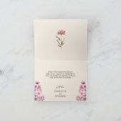 Moderne Wildflower Beige Bruiloft Gevouwen Bedankkaart (Binnen)