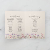 Moderne Wildflower Beige Bruiloft Gevouwen Programma (Binnen)