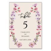 Moderne Wildflower Beige bruiloft Kaart (Voorkant)