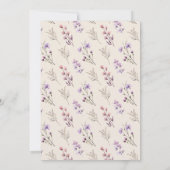 Moderne Wildflower Beige bruiloft Kaart (Achterkant)