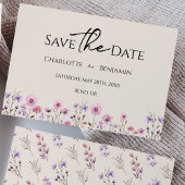 Moderne Wildflower Beige bruiloft Save The Date