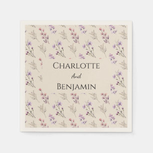 Moderne Wildflower Beige Bruiloft Servet