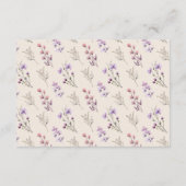 Moderne Wildflower Beige Bruiloft Wishing Well Informatiekaartje (Achterkant)