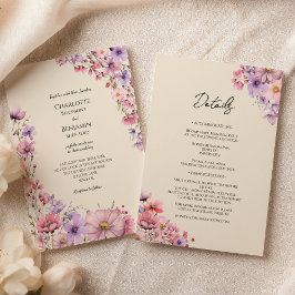 Moderne Wildflower Beige Details Alles in één brui Kaart