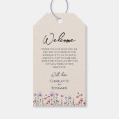 Moderne Wildflower Bestemming Bruiloft Welkom Cadeaulabel (Voorkant)