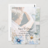 Moderne Wildflower Bewaar de datumfoto Briefkaart (Voorkant / Achterkant)