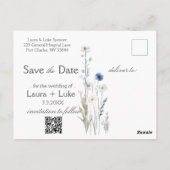 Moderne Wildflower Bewaar de datumfoto Briefkaart (Achterkant)