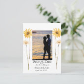 Moderne Wildflower Bewaar de datumfoto Briefkaart (Staand voorkant)