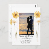 Moderne Wildflower Bewaar de datumfoto Briefkaart (Voorkant / Achterkant)