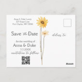 Moderne Wildflower Bewaar de datumfoto Briefkaart (Achterkant)