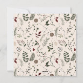 Moderne Wildflower Bladblad Krans Script Kerstmis Feestdagenkaart (Achterkant)