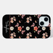 Moderne Wildflower Bloemen Patroon Script Naam Case-Mate iPhone Case (Achterkant (horizontaal))