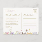 Moderne Wildflower Bloemenkrans Save the Date Aankondigingskaart (Achterkant)