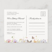 Moderne Wildflower Bloemenkrans Save the Date Aankondigingskaart (Achterkant)