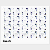 Moderne Wildflower Blue bruiloft dank u Vierkante Sticker (Vel)