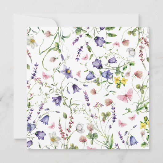 Moderne Wildflower Boho doop Kaart (Achterkant)