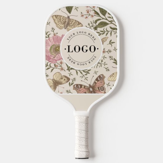 Moderne Wildflower Botanische Bloemen Monogram Log Pickleball Paddle (Voorkant)