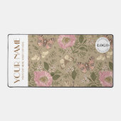 Moderne Wildflower Botanische Bruine Bloemmonogram Bureaumat (Voorkant)