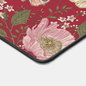 Moderne Wildflower Botanische Rode Bloemen Monogra Bureaumat (Hoek)