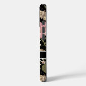 Moderne Wildflower Botanische Zwarte Bloemen Monog Case-Mate iPhone Case (Achterkant / Links)