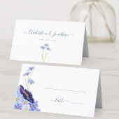 Moderne Wildflower bruiloft gevouwen Plaatskaartje