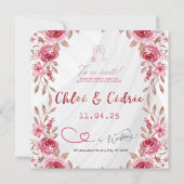 Moderne Wildflower bruiloft uitnodiging (Achterkant)