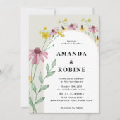 Moderne Wildflower bruiloft uitnodiging (Voorkant)
