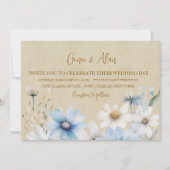 Moderne Wildflower bruiloft uitnodiging (Voorkant)