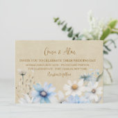 Moderne Wildflower bruiloft uitnodiging (Staand voorkant)