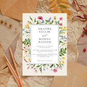Moderne Wildflower bruiloft uitnodiging