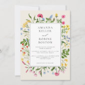 Moderne Wildflower bruiloft uitnodiging (Voorkant)