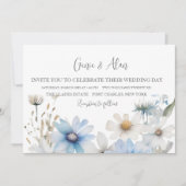 Moderne Wildflower bruiloft uitnodiging (Voorkant)