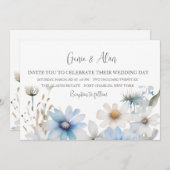 Moderne Wildflower bruiloft uitnodiging (Voorkant / Achterkant)