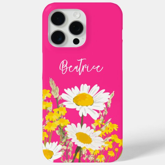 Moderne Wildflower Custom Monogram Case-Mate iPhone Case (Achterkant)