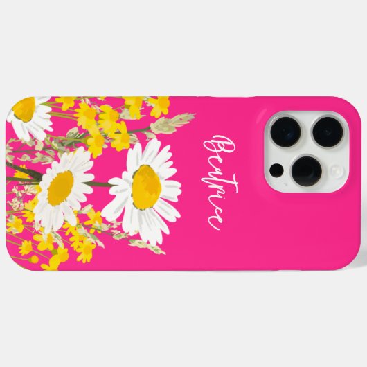 Moderne Wildflower Custom Monogram Case-Mate iPhone Case (Achterkant (horizontaal))