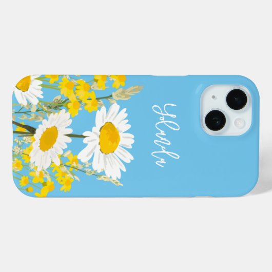 Moderne Wildflower Custom Monogram Case-Mate iPhone Case (Achterkant (horizontaal))