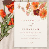 Moderne Wildflower Fall Wedding Kaart