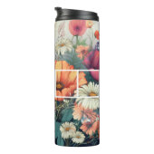 Moderne Wildflower Fotocollage – Beste Mam Gift Thermosbeker (Geroteerd rechts)