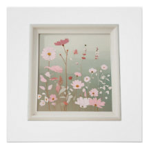 Moderne Wildflower Illustratie Japandi Home Decor