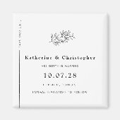Moderne Wildflower Line Art Save the Date Magneet (Voorkant)