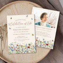 Moderne Wildflower Memorial Viering van het Leven