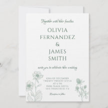 Moderne Wildflower Minimal Sage Green Wedding