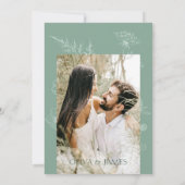 Moderne Wildflower Minimal Sage Green Wedding Save The Date (Achterkant)