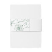 Moderne Wildflower Minimal Sage Green Wedding Uitnodigingen Wikkel (Achterkant Voorbeeld)