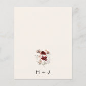 Moderne Wildflower Monogram Huwelijksuitnodiging (Achterkant)