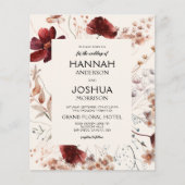 Moderne Wildflower Monogram Huwelijksuitnodiging (Voorkant)