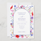 Moderne Wildflower Paarse boog Kaart (Voorkant)