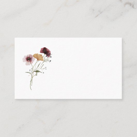 Moderne Wildflower Place Card Plaatskaartje (Voorkant)