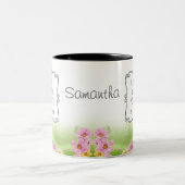 Moderne Wildflower Positieve Affirmatie Aangepaste Tweekleurige Koffiemok (Center)